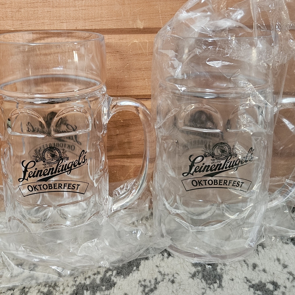 Leinenkugel Oktoberfest Plastic Beer Stein 2 Pc Set New In Plastic